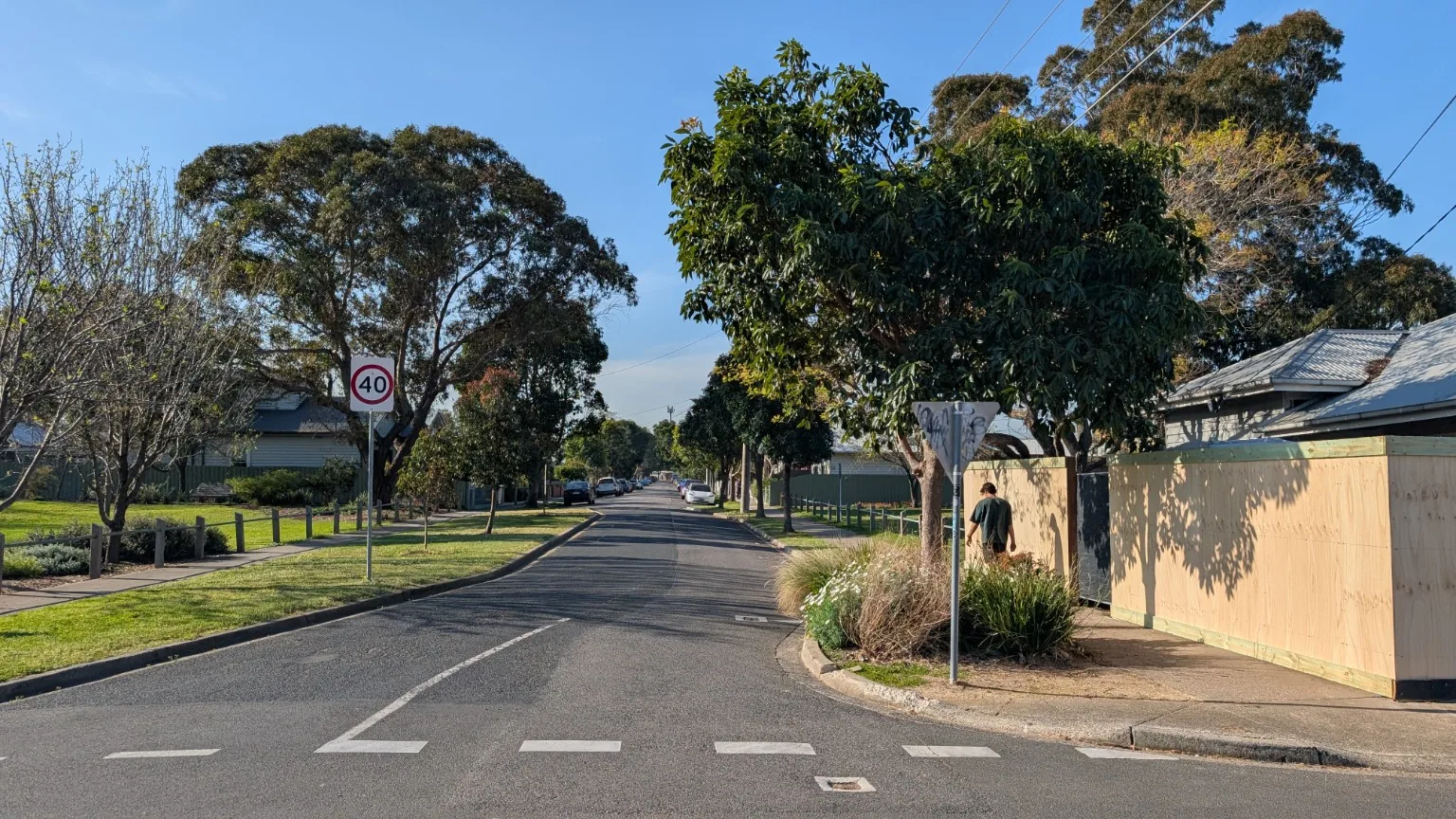 Coronation Street beside Bell Reserve, with nearby homes visible